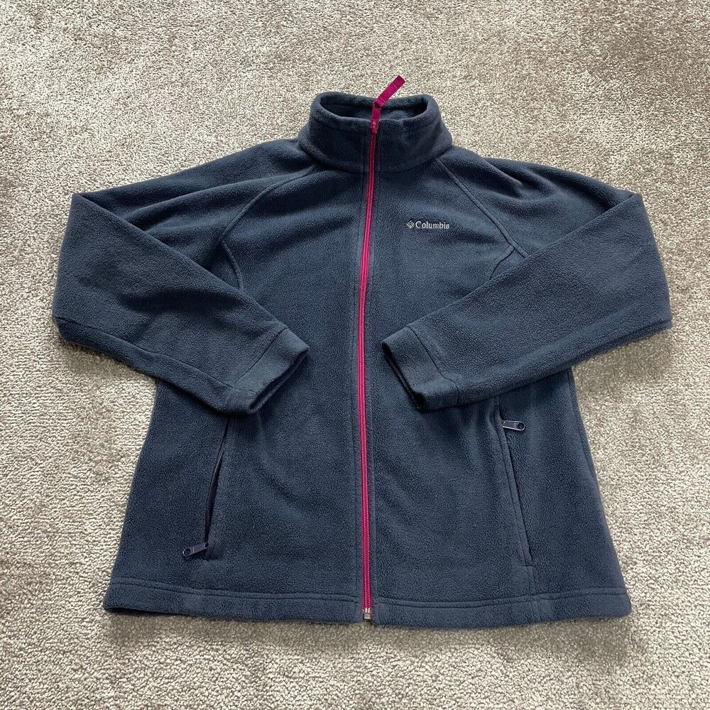 Columbia Fleece Jacket Kids Girls XL Blue Full Zip High Neck Outdoor School